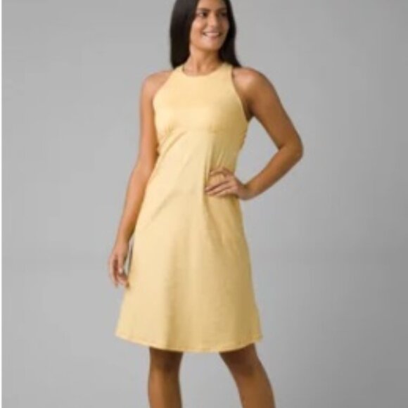 Prana Jewel Lake Summer Dress / Birch Spots Yellow / Small - Picture 1 of 6